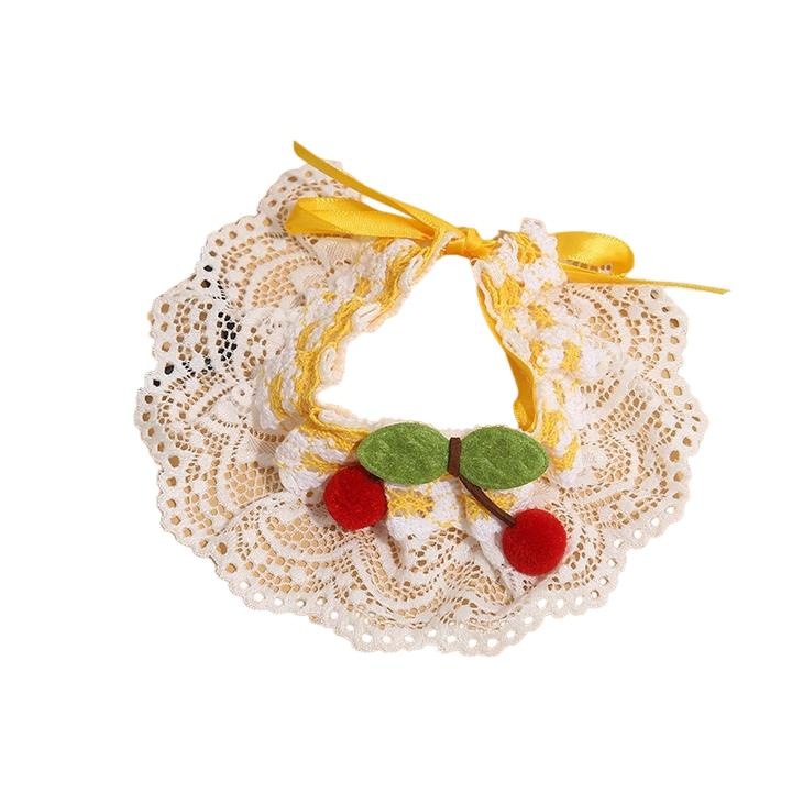 Esarfa pentru pisici Caini Pisici Guler bandana Esarfa respirabila din dantela pentru pisici Prosop saliva pentru pisici mici Caini，cod M，Potrivit pentru animalele de companie cu greutatea de 3-4 kg