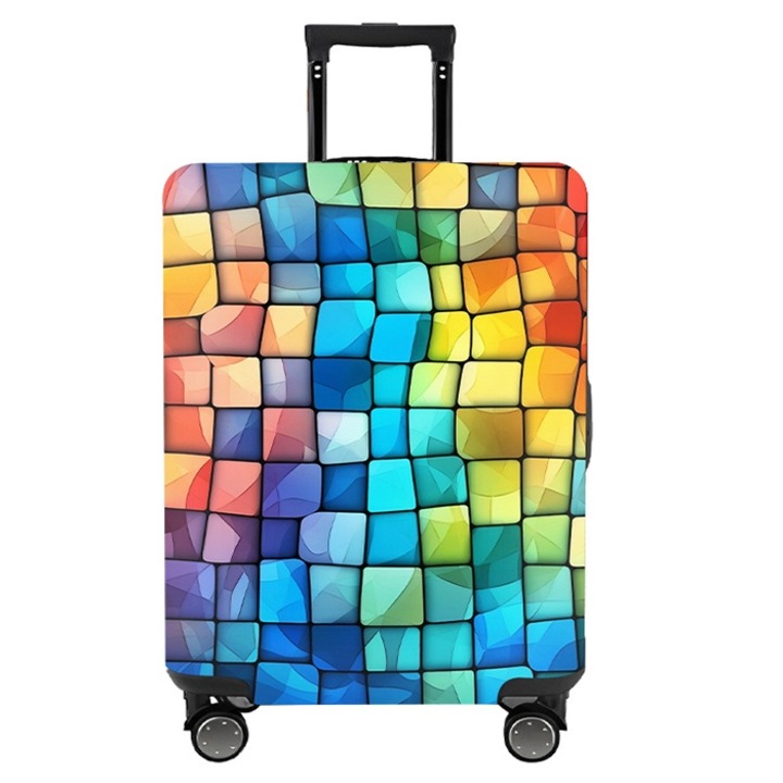 Husa elastica NINI pentru protectie Troler sau Valiza, Marimea M ajustabila, model Multicolor AK4825