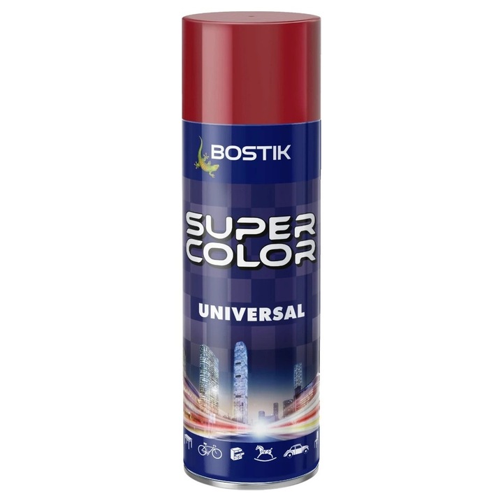 Spray vopsea Bostik Color Universal, RAL 3005 rosu aprins interior/exterior, 400 ml