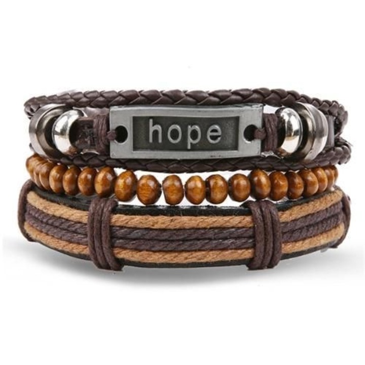 Uniszex karkötő, Ekobőr, Állítható, Barna