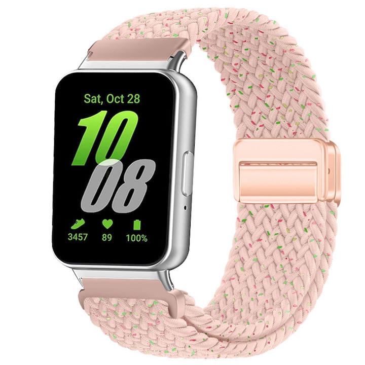 Каишка за Huawei Watch Fit 2, HITTERGEM, тъкан микрофибър, удобна и лесна за носене, Starlight Pink