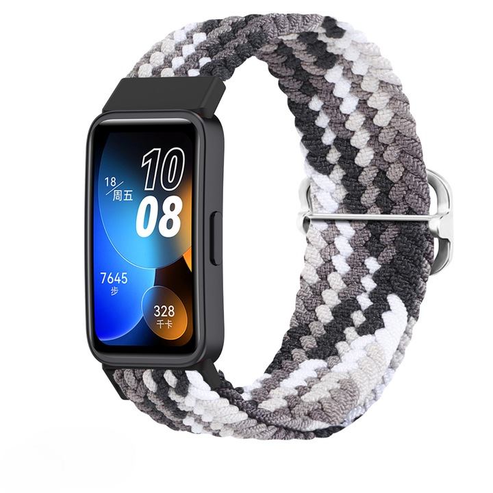 Каишка за Huawei Band 8/9, HITTERGEM, тъкан микрофибър, удобна и лесна за носене, Colorful Black