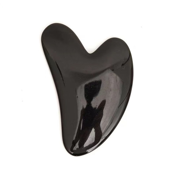 Масажор Gua Sha във формата на сърце, черен