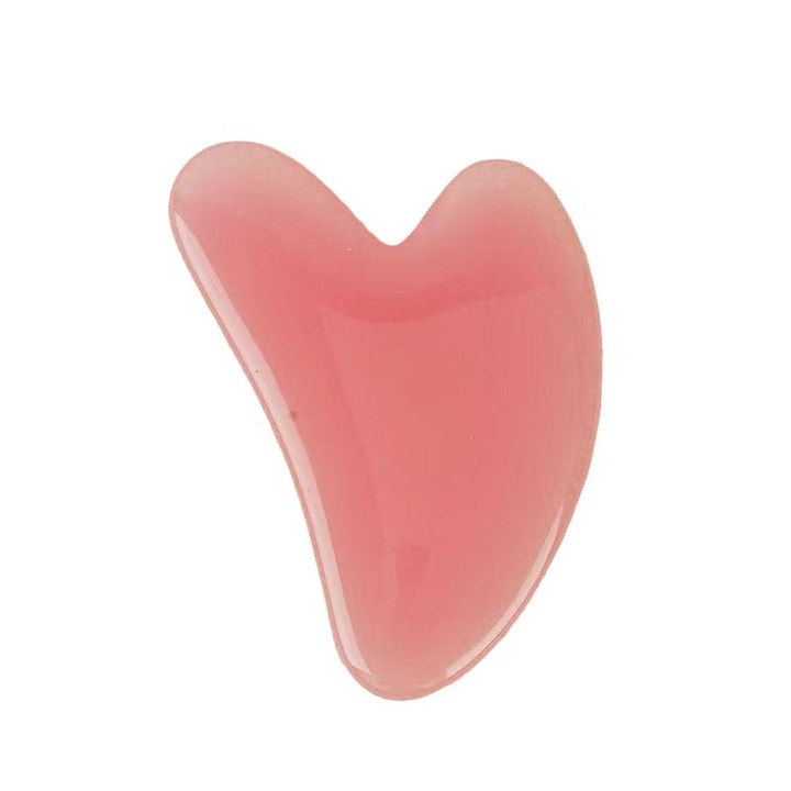 Масажор Gua Sha във формата на сърце, розов