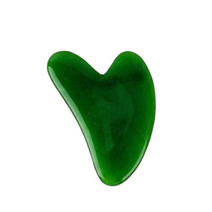 Масажор Gua Sha сърцевидна форма, тъмнозелен