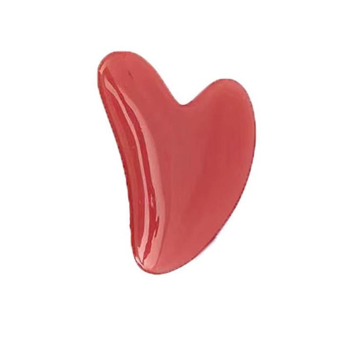 Масажор Gua Sha във формата на сърце, червен