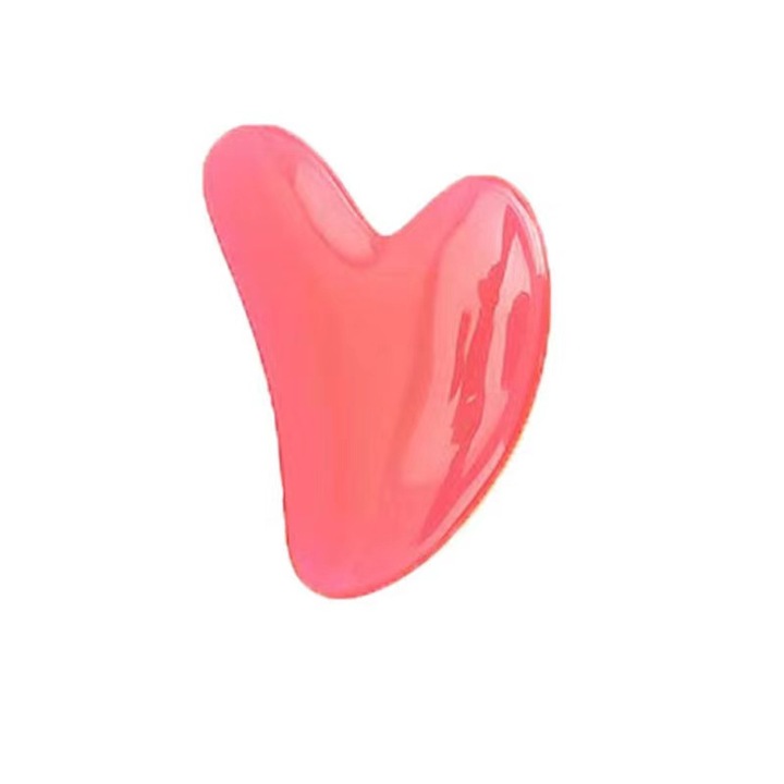 Масажор Gua Sha, форма на сърце, светлочервен