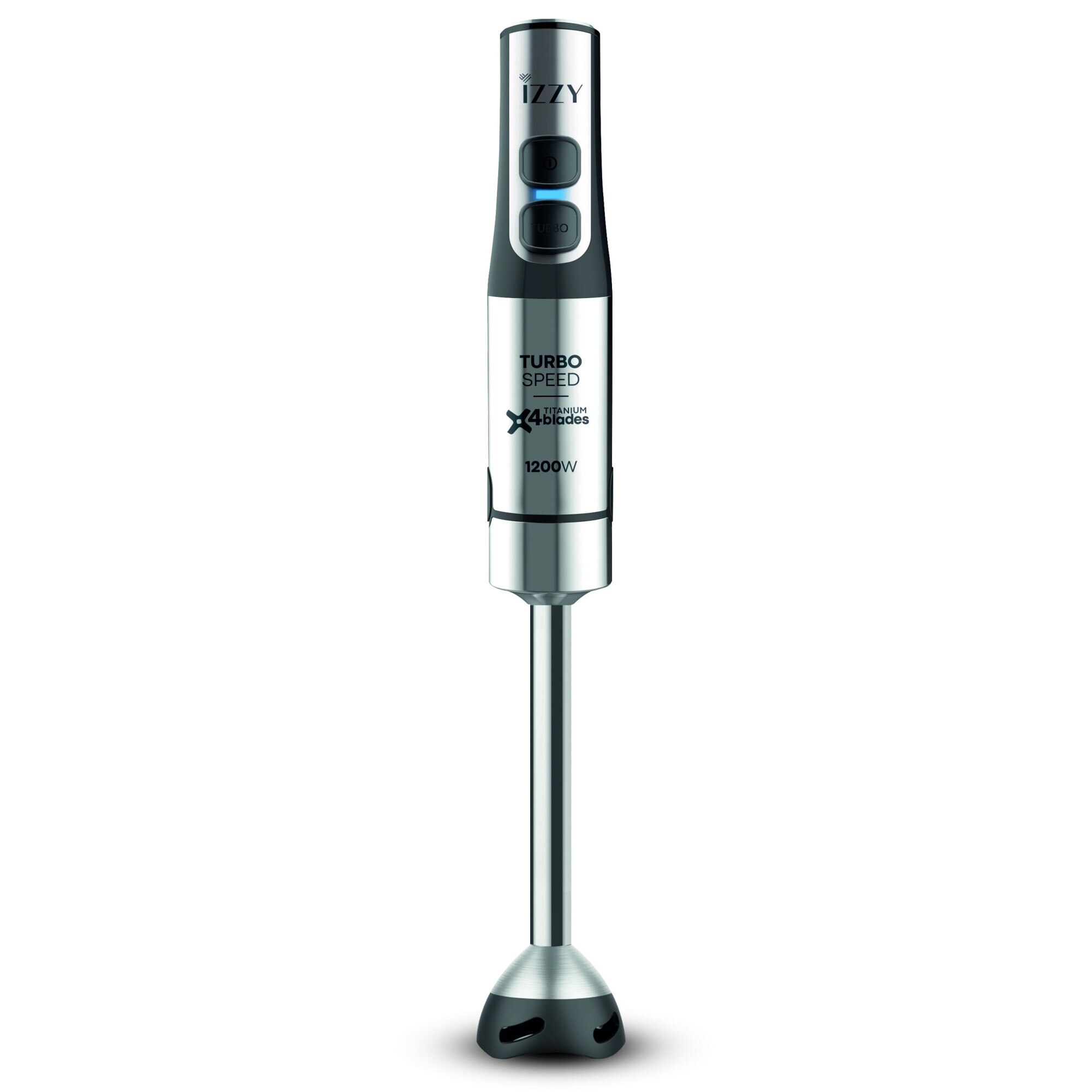 Blender de mana Izzy, 2in1 1200W, inox, negru, Controlul