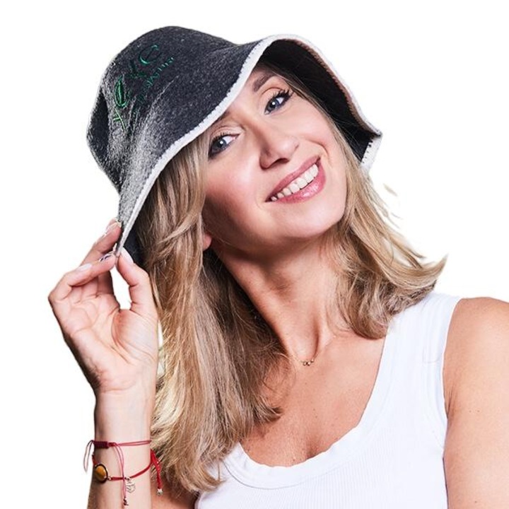 Palarie sauna YEYE Made In Nature, unisex, 100% lana naturala, gri