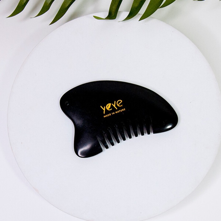 Pieptene de masaj, Gua Sha YEYE, multifunctional, jad, negru