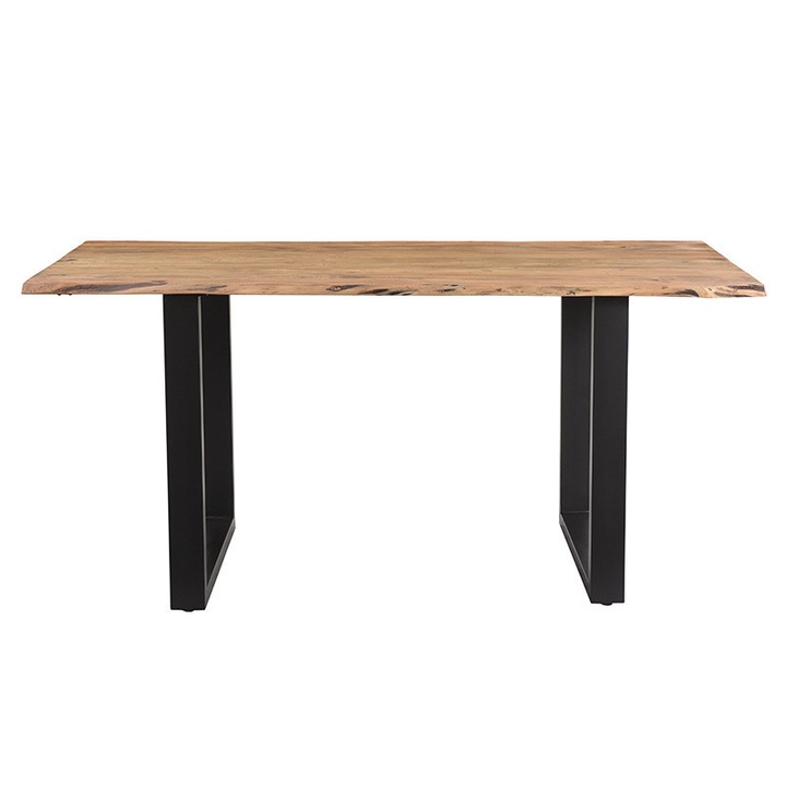 Маса модел Enzo, 160 - 70 x85 - 8 x26817 см, Орех/Черно, плот от масивно дърво