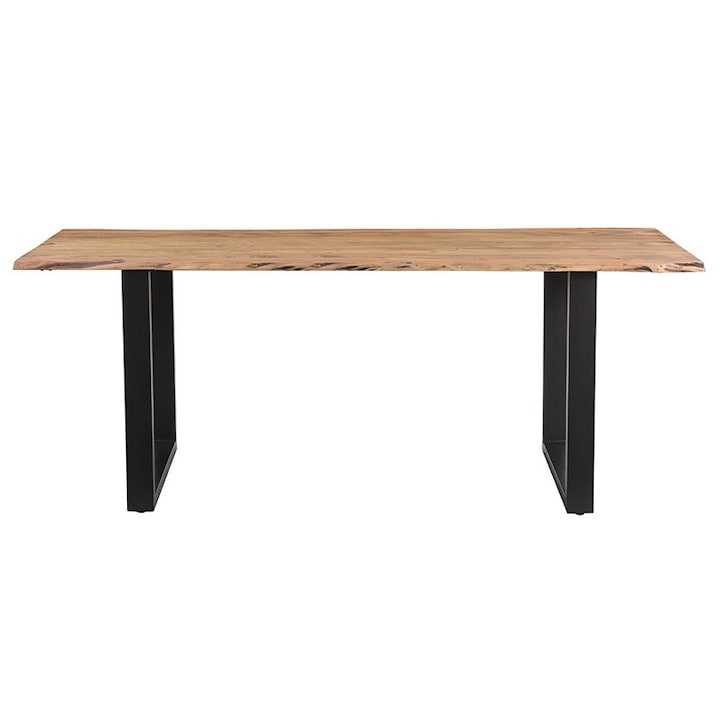 Маса модел Cain, 204 - 70 x89 - 8 x26817 см, Орех/Черно, плот от масивно дърво