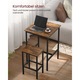 Set Masa si scaune Model Kayleigh, 60x60x90 cm, Maro rustic/Negru, Lemn masiv
