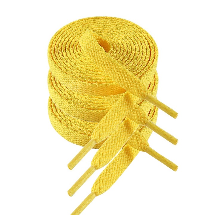3 pár fűzős készlet, oein, poliészter, 8mm*140cm, sárga