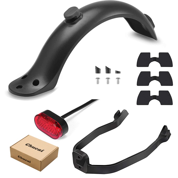 Set protectii noroi Chucai pentru trotineta electrica Xiaomi M365, plastic rezistent, negru