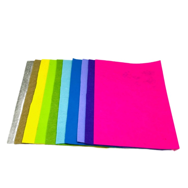 Set 10 coli din fetru, A4, multicolor