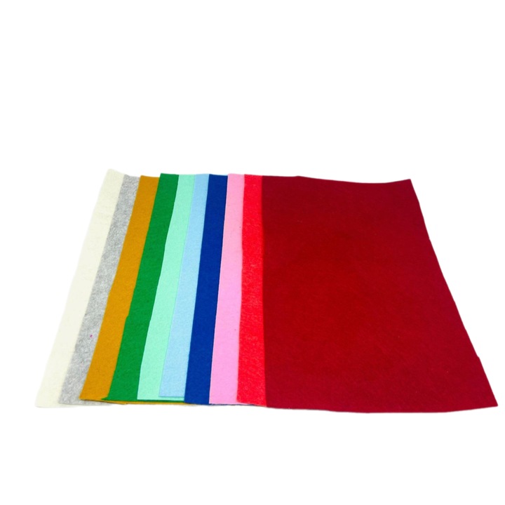 Set 10 coli din material fetru, A4, multicolor