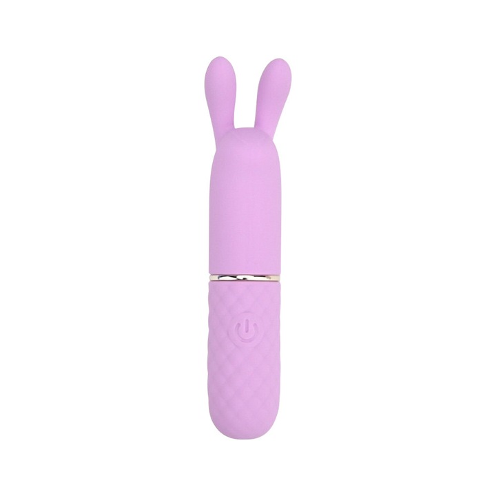 Вибратор, Rabbit Bullet с дискретни уши, Nauti Petites, 10 скорости на вибрация, стимулация на клитора, водоустойчив, USB зареждане, силикон, 11,5 см