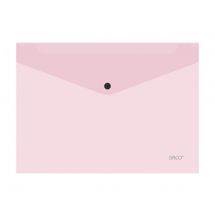 Комплект от 12 пластмасови папки папки с телчета, А4 пастелно розови, Daco