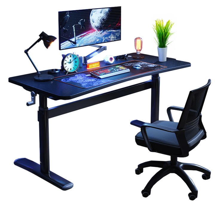 Birou De Jocuri Cu Inaltime Reglabila Masa De Calculator Negru 120 cm BADU