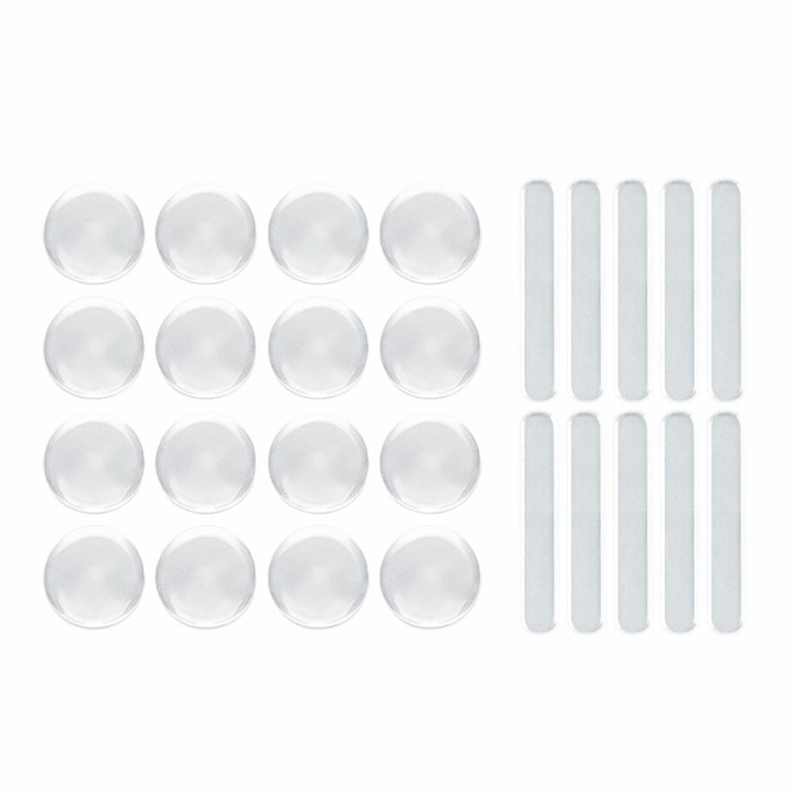 Set 26 Opritoare de usa Ronyes, dreptunghi eliptic, silicon, transparent, 30mm