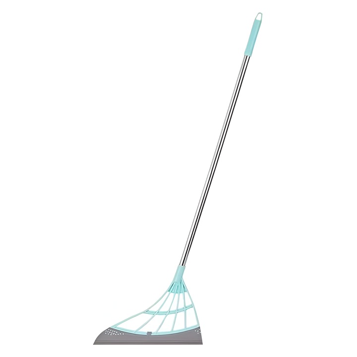 Многофункционален силиконов моп Magic Mop, телескопична дръжка, премахва мръсотия и течности, за стъкло, паркет, плочки, мрамор, син, ALMK™