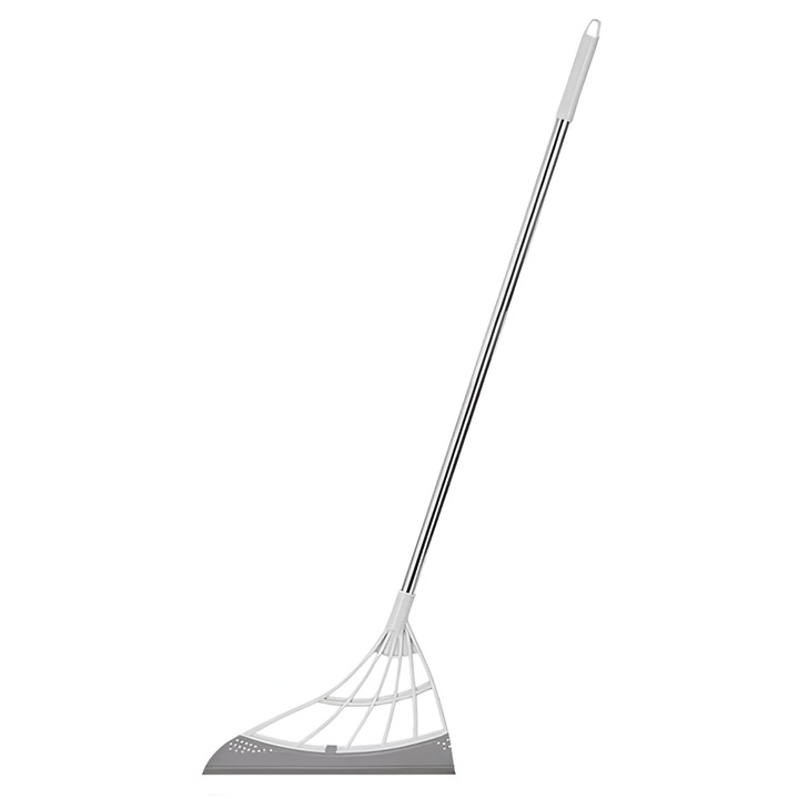 Многофункционален силиконов моп Magic Mop, телескопична дръжка, премахва мръсотия и течности, за стъкло, паркет, плочки, мрамор, сиво, Neo™