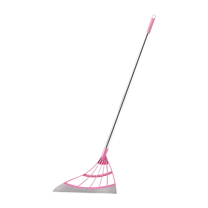 Многофункционален силиконов моп Magic Mop, телескопична дръжка, премахва мръсотия и течности, за стъкло, паркет, плочки, мрамор, розово, Neo™