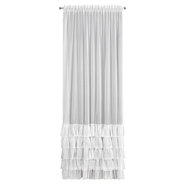 Marquisette függöny CHARLOTTE2 öt karnissal fehér 140x270 cm rejansa díszítéssel