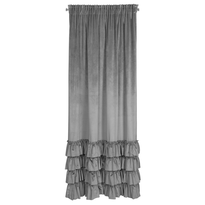 Charlotte1 Eurofirany acél fodros függöny 140x270 cm ráncolószalaggal