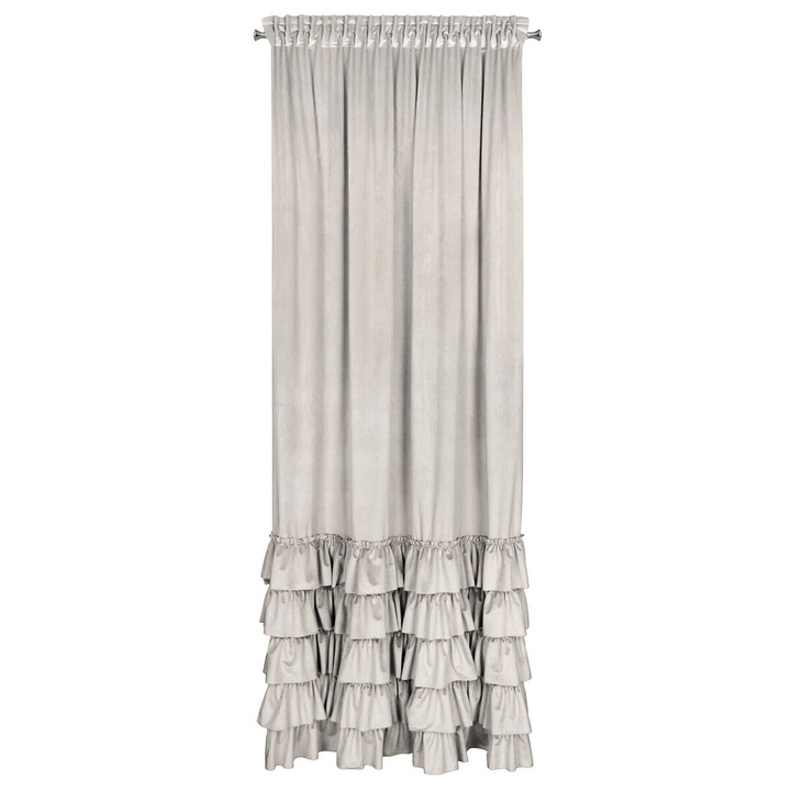 CHARLOTTE függöny világos bézs fodros mintával 130x270 cm, Eurofirany rejansa mintával