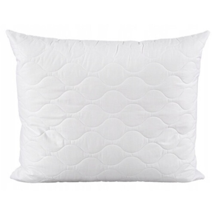 Perna antialergica, Cotton Shop, umplutura siliconata, bumbac/poliester, alb, 40x40cm