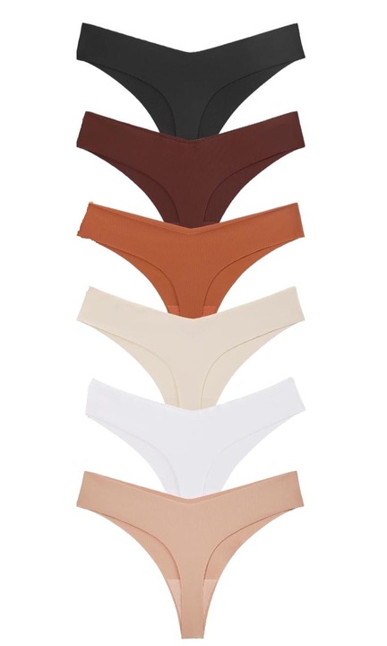 6 darabos OVERTANG bugyi szett, pamut, magas dereku, varras nelkuli, tobbszinu, Többszínű, XL