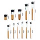 Set pensule machiaj 11 piese, Zeaicos, bambus, multicolor, pentru ten, piele sensibila