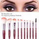 Set de 10 pensule de machiaj cu sclipici, Zeaicos, fibre sintetice, multicolor