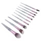 Set pensule machiaj Zeaicos, 10 bucati, multicolor, 155-185cm