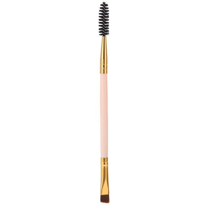 Pensula de sprancene cu capete duble, Zeaicos, roz, 16.5cm, set 1 buc.