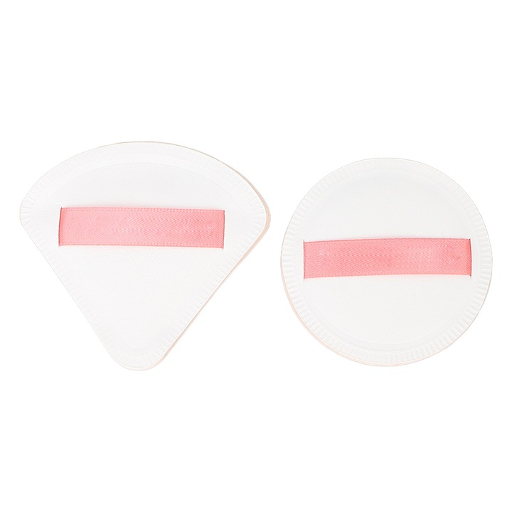 Set 2 Aplicatoare Fond de Ten Zeaicos, Triunghiular si Rotund, Multicolor, 6x6.7cm si 5.5x5.5cm