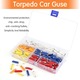 Set 200 sigurante auto tip torpedo, multicolor, cu cutie depozitare