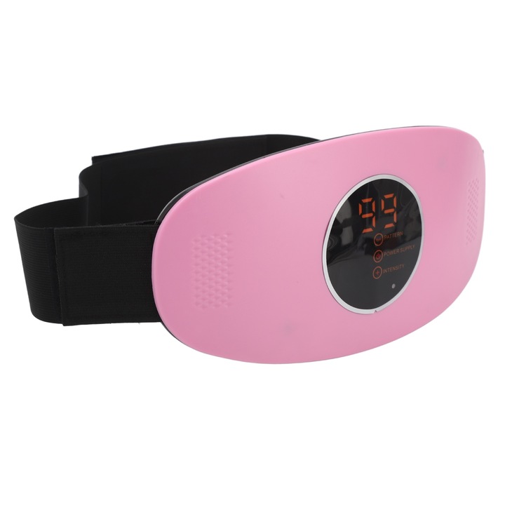 Elektromos karcsúsító öv, AMRINUGL, ABS, 3 működési mód, 13 x 25,5 x 5,5 cm, rózsaszín/fekete