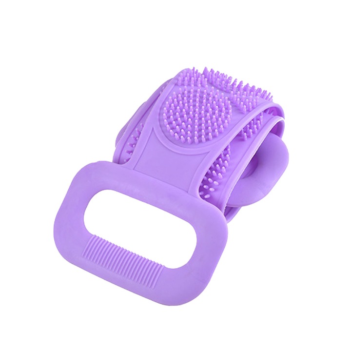 Гъба за баня Cozevdnt, силиконова лента за гръб, изключително дълга, лилава