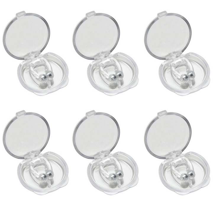 Set 6 suporturi anti-sforait, BGHYHYHI, silicon, transparent, 3.5cm