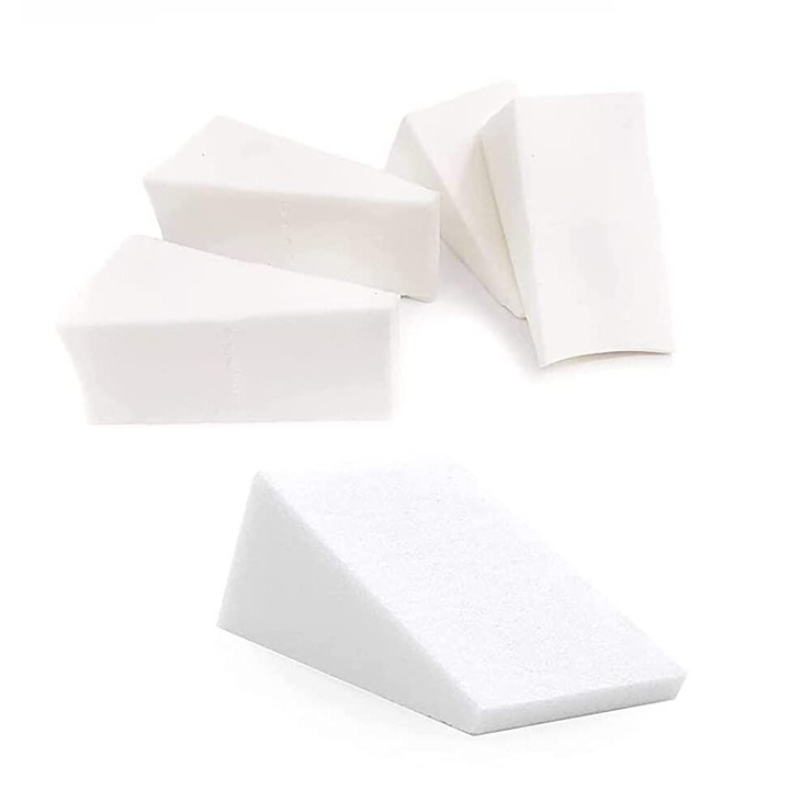 Aplicatoare machiaj Zeaicos, set 100 buc, spongii mini pentru fond de ten, blush, fard de pleoape, multicolor, forma wedge