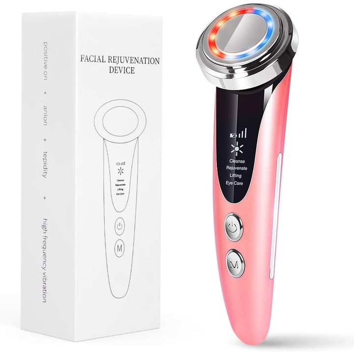 Sistem de rejuvenare faciala, masaj anti-imbatranire 4 in 1, cap de masaj racoritor, design ergonomic pentru utilizare acasa