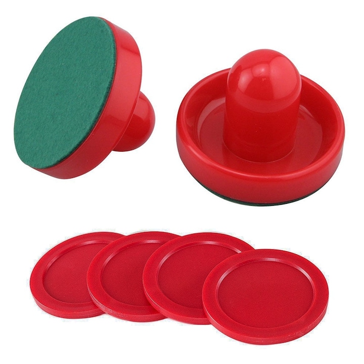 Set Accesorii Air Hockey, 6 Piese, Plastic, 76x60mm, 50x4mm
