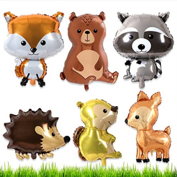 Szafari dzsungel témájú lufik, 6 darabos készlet, színes, nagy méret, AMRINUGL