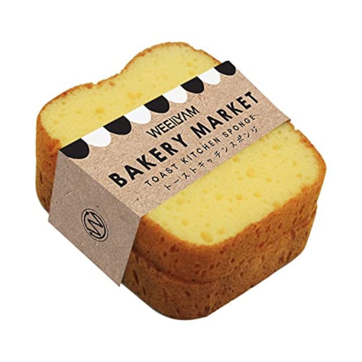 Set 2 bureti comprimati din celuloza, aspect de felie de paine, non-stick, pentru bucatarie