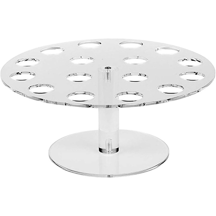 QttvbTna опора за фунийки за сладолед, акрил, 16 дупки, прозрачна