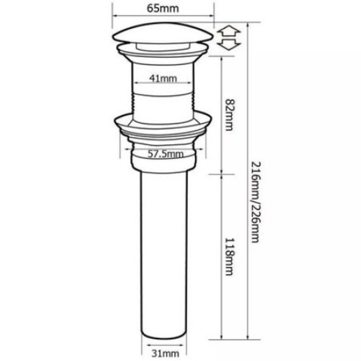 Вентил за източване на мивка без преливник, античен бронз с бродерия