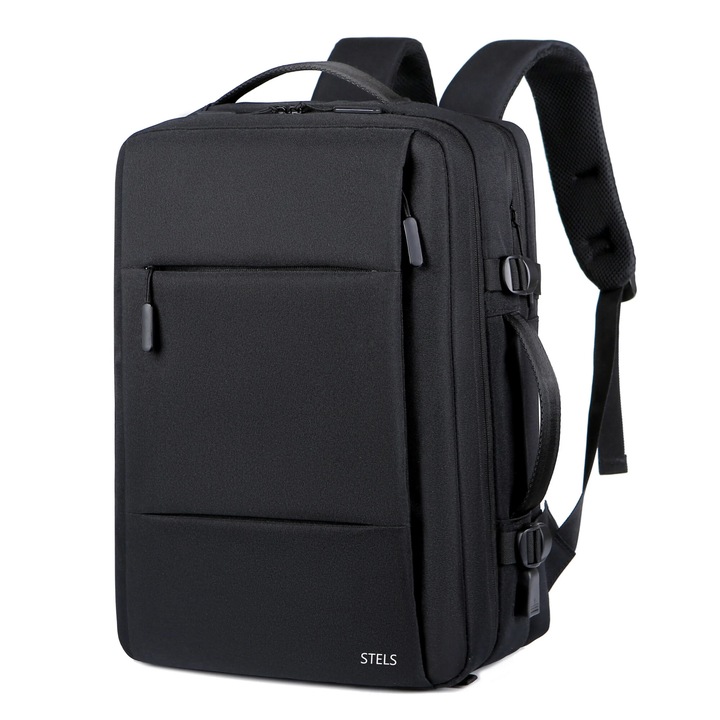 Rucsac de calatorie, STELS, Impermeabil, 30 x 15 x 40 cm, Negru